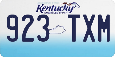 KY license plate 923TXM