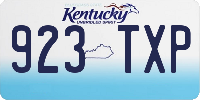 KY license plate 923TXP