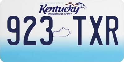 KY license plate 923TXR