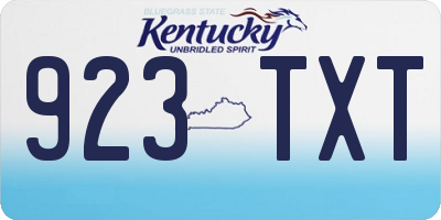 KY license plate 923TXT