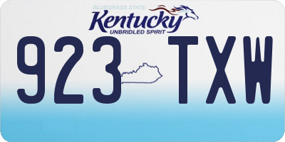 KY license plate 923TXW