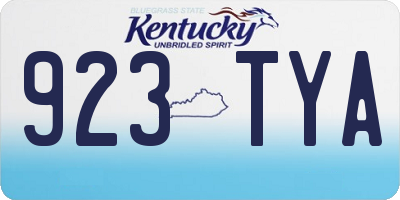 KY license plate 923TYA