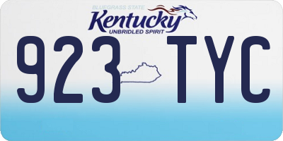 KY license plate 923TYC