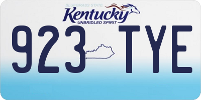 KY license plate 923TYE