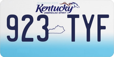 KY license plate 923TYF