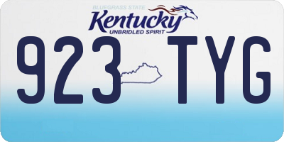 KY license plate 923TYG
