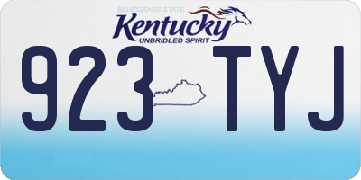 KY license plate 923TYJ