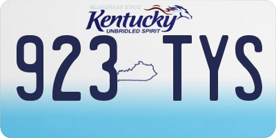 KY license plate 923TYS