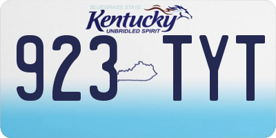 KY license plate 923TYT