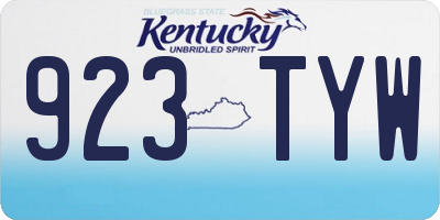 KY license plate 923TYW