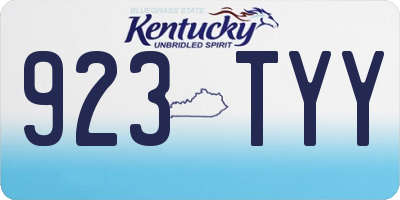 KY license plate 923TYY