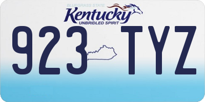 KY license plate 923TYZ