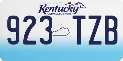 KY license plate 923TZB