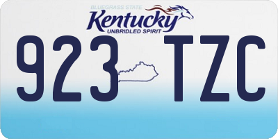 KY license plate 923TZC
