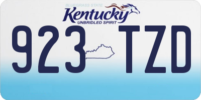 KY license plate 923TZD