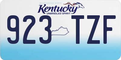 KY license plate 923TZF