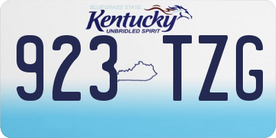 KY license plate 923TZG