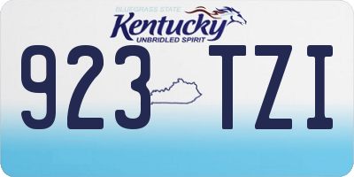 KY license plate 923TZI