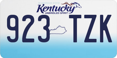 KY license plate 923TZK