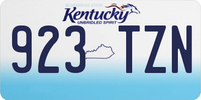 KY license plate 923TZN