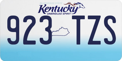 KY license plate 923TZS