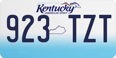KY license plate 923TZT
