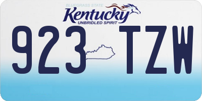KY license plate 923TZW