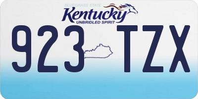 KY license plate 923TZX
