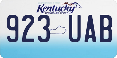 KY license plate 923UAB