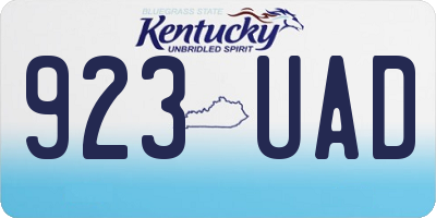 KY license plate 923UAD