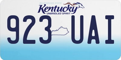 KY license plate 923UAI