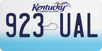 KY license plate 923UAL