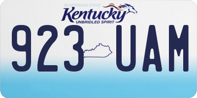 KY license plate 923UAM