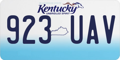 KY license plate 923UAV