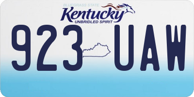 KY license plate 923UAW