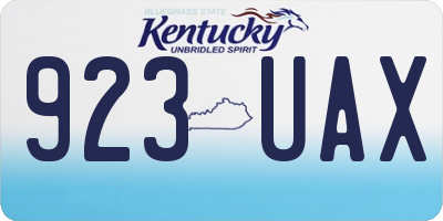 KY license plate 923UAX