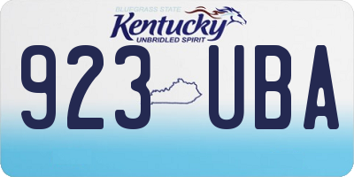 KY license plate 923UBA