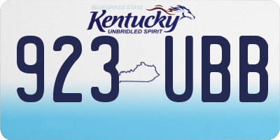 KY license plate 923UBB