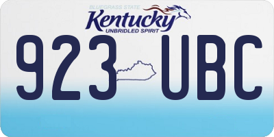 KY license plate 923UBC