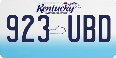 KY license plate 923UBD