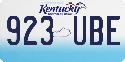 KY license plate 923UBE