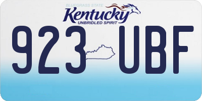 KY license plate 923UBF