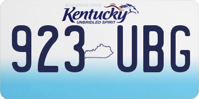 KY license plate 923UBG