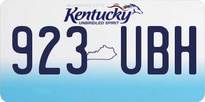 KY license plate 923UBH