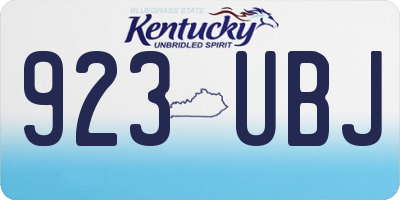 KY license plate 923UBJ