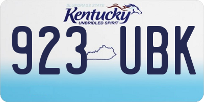 KY license plate 923UBK