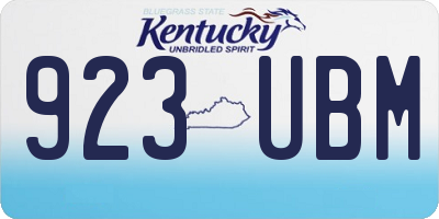 KY license plate 923UBM