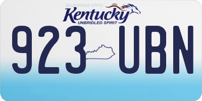 KY license plate 923UBN