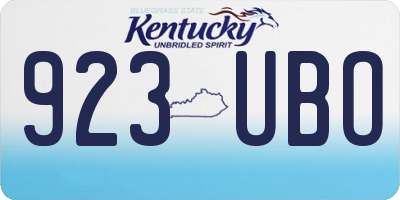 KY license plate 923UBO