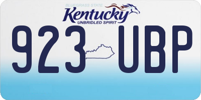 KY license plate 923UBP